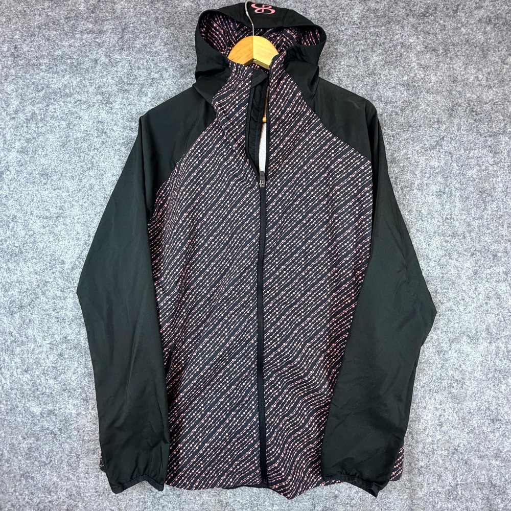 Boombah Track Jacket Womens 2XL Black Striped Logo Raglan Sleeve Hooded Athletic